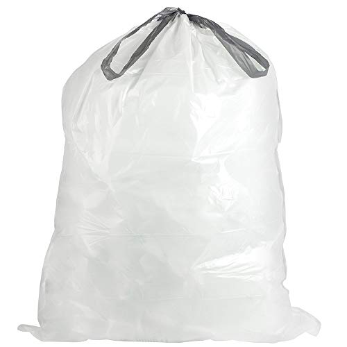 Custom Fit Simplehuman Code R Trash Bags (100 Count) - White Drawstring Liners