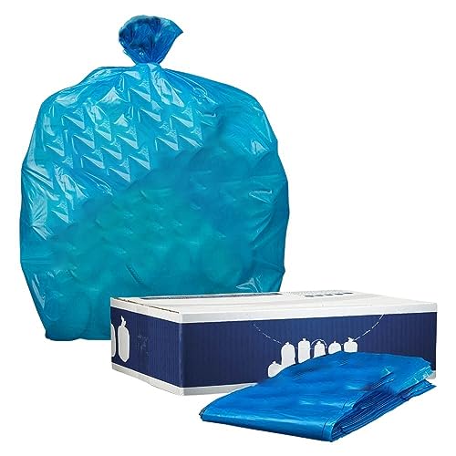 100 Blue Recycling Trash Bags for 30-40 Gallon Bins - 1.2 Mil Thickness - 33” x 46” (Plasticplace)