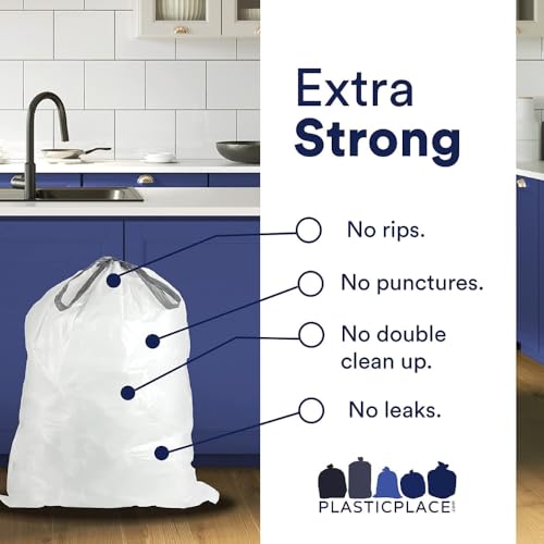 Simplehuman Code D White 5.3 Gallon Drawstring Trash Bags - Pack of 100