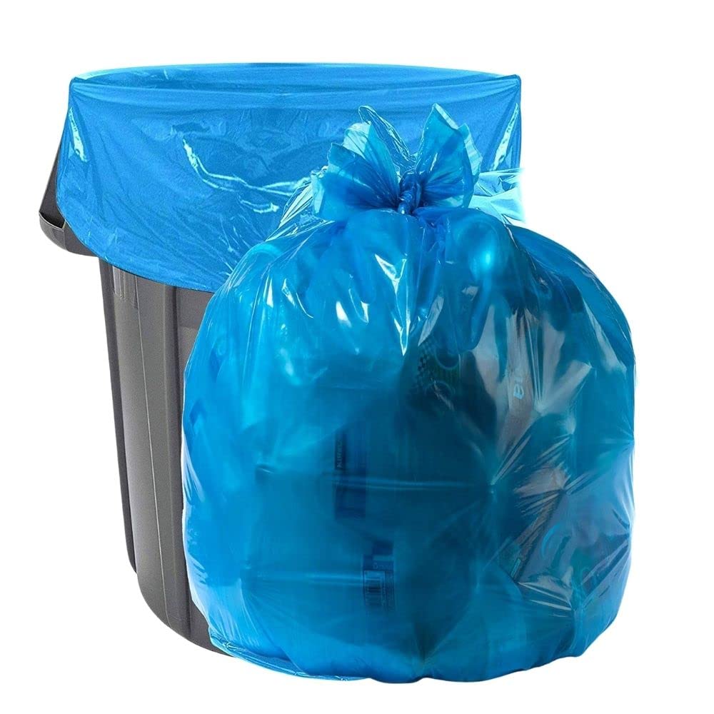 100 Blue Recycling Trash Bags for 30-40 Gallon Bins - 1.2 Mil Thickness - 33” x 46” (Plasticplace)