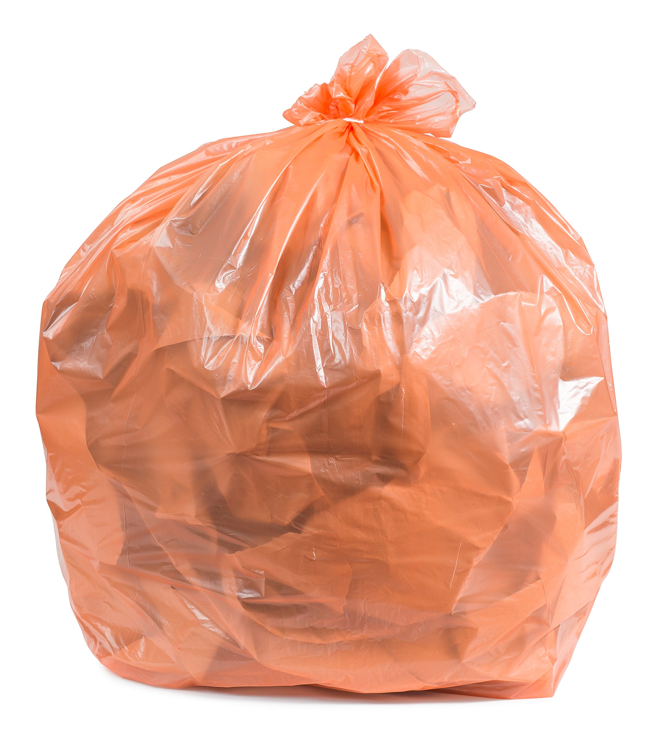 Heavy Duty Orange Trash Bags for 40-45 Gallon Cans (100 Ct) - Ideal for Commercial Use